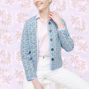 j. crew block print quilted jacket